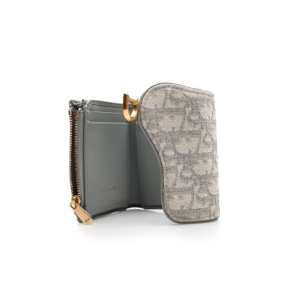 DIOR SADDLE LOTUS WALLET