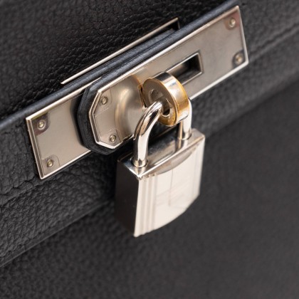 HERMES KELLY 28 NOIR TOGO Y ALLIGATOR 2017