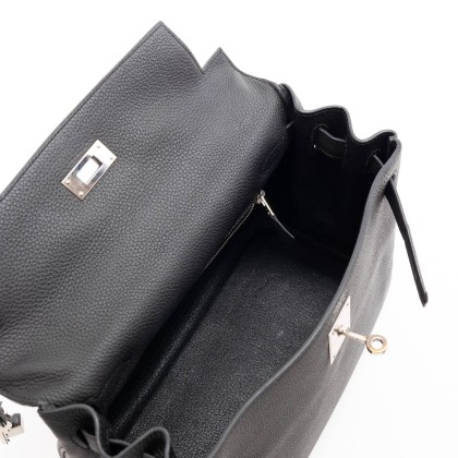 HERMES KELLY 28 NOIR TOGO Y ALLIGATOR 2017