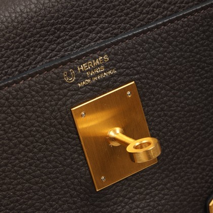 HERMES KELLY 28 CLEMENCE, CHOCOLAT, ALLA CARTÉ 